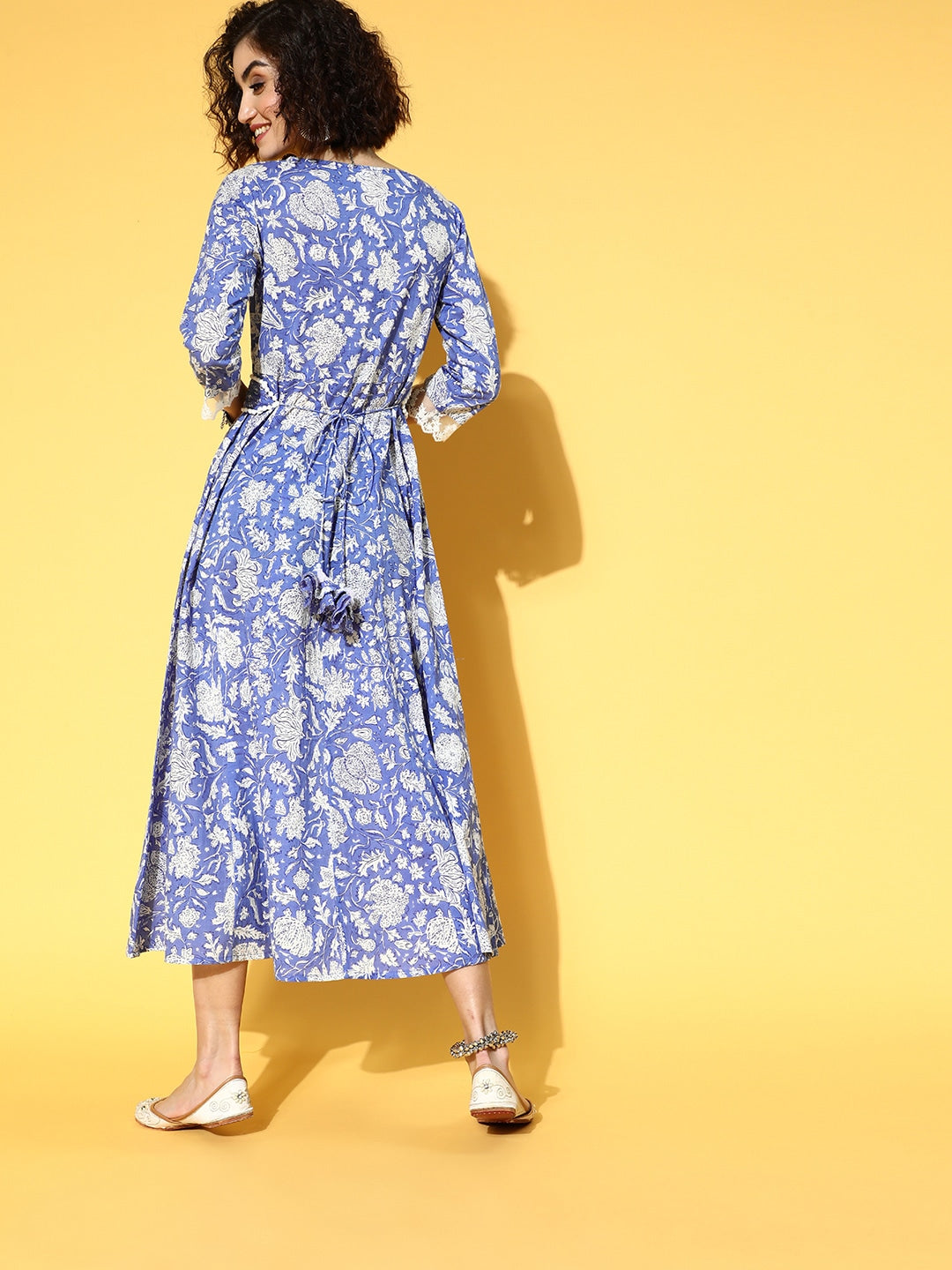 Blue Floral Ethnic Dress