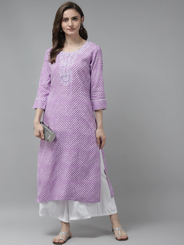 Lavender Printed Kurta