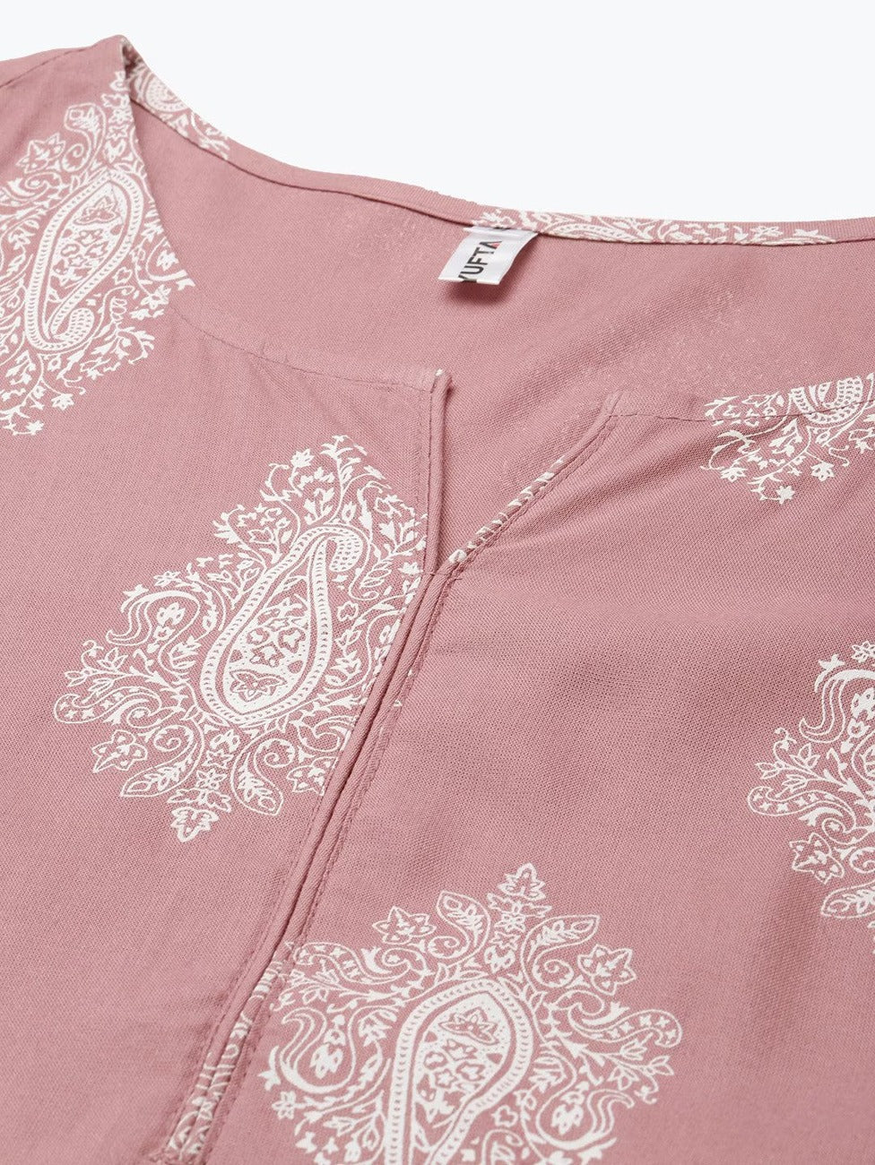 Mauve & Offwhite Printed Dupatta Set