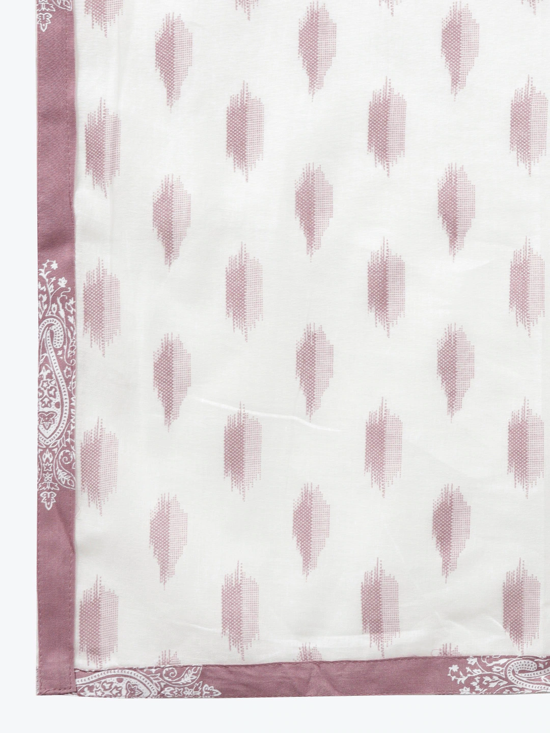 Mauve & Offwhite Printed Dupatta Set